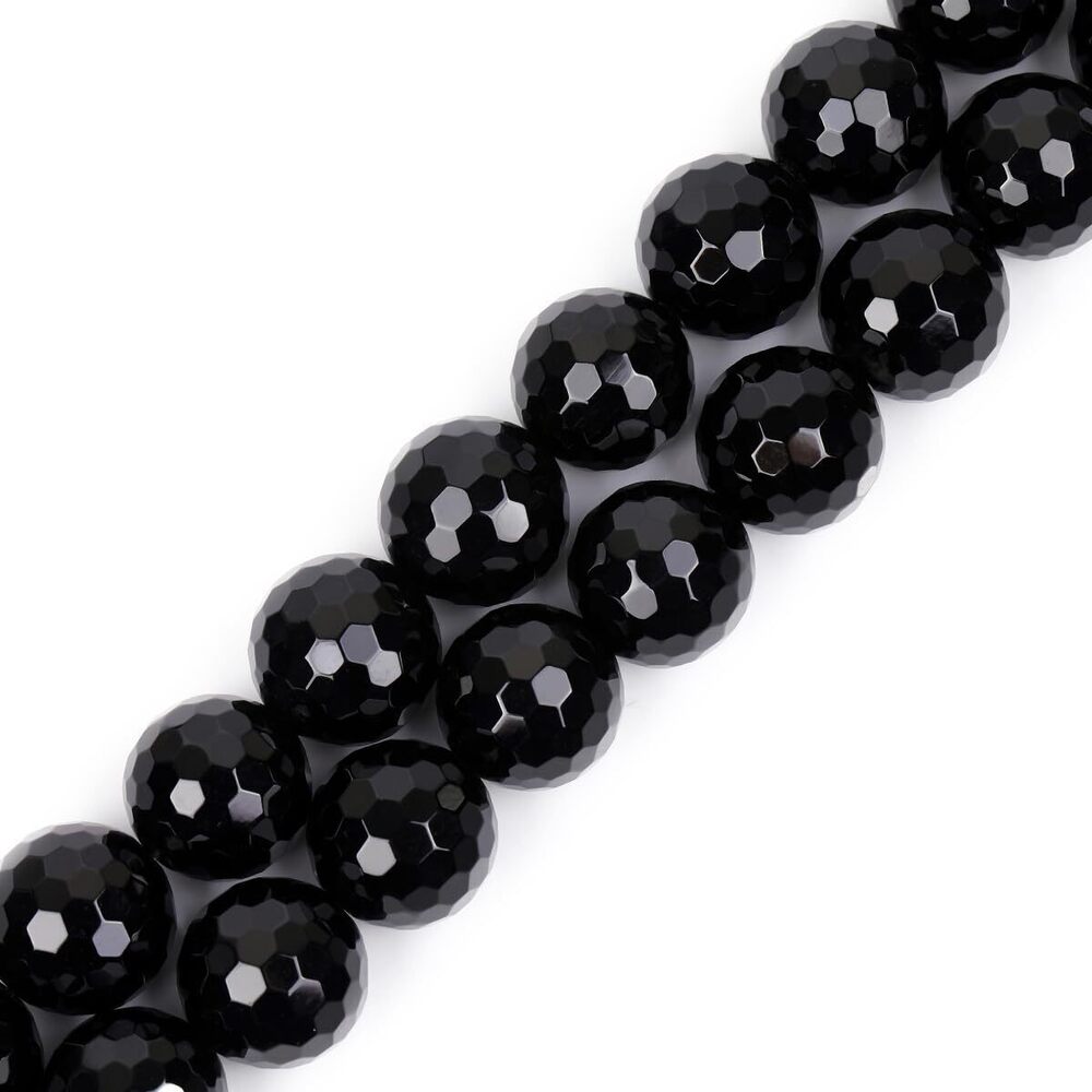 9541 GEM-Inside Facted Black Agate Gemstone Loose Beads Round 20mm Crystal